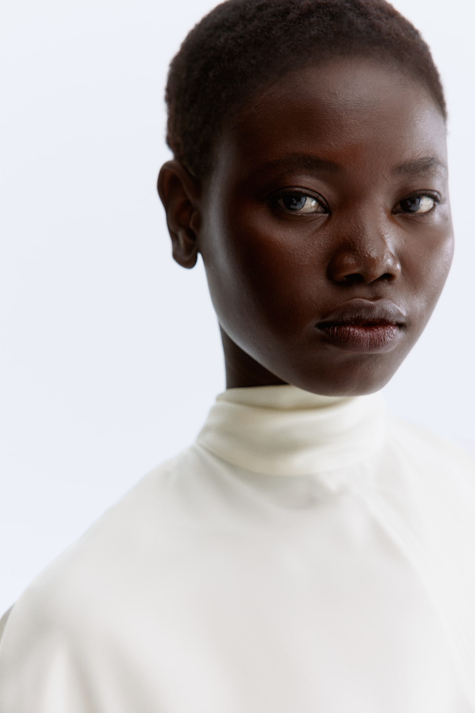 Áo kiểu có cổ kiểu khăn quàng - Màu trắng - 3