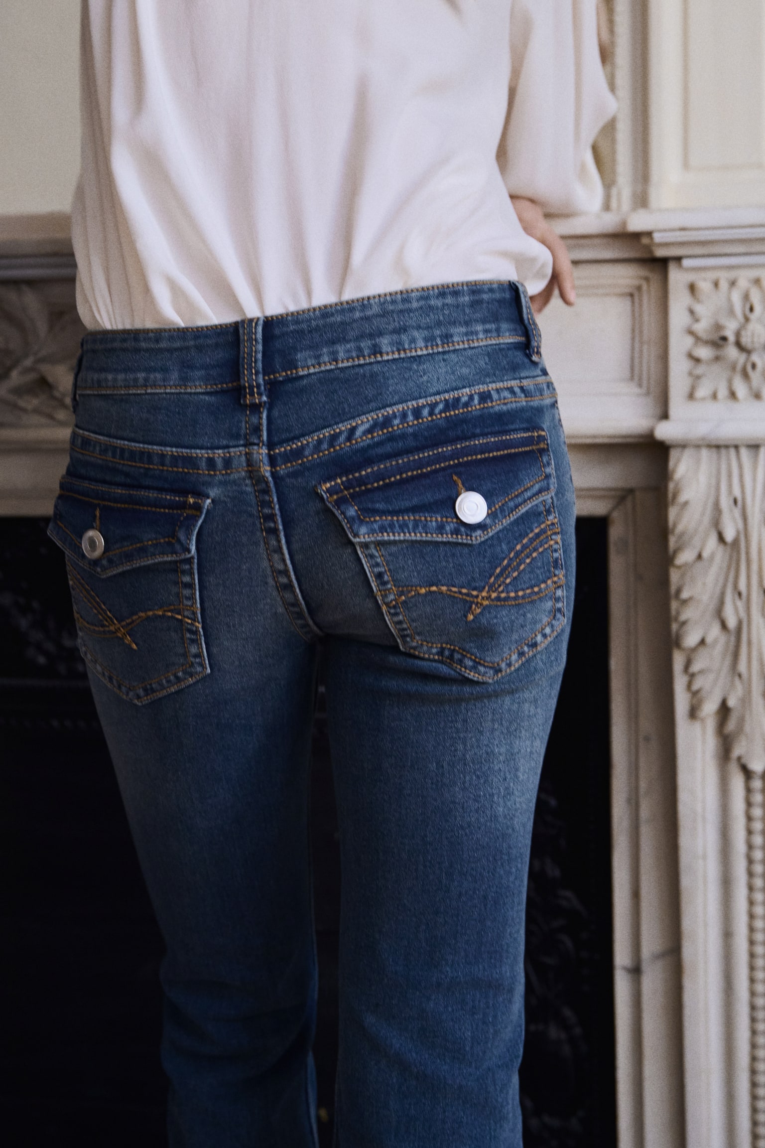 Flared Low Jeans - Albastru-denim închis/Albastru-denim/Albastru-denim prespălat - 7