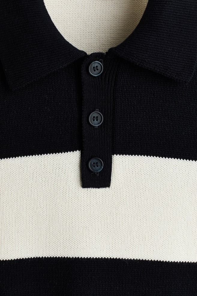 Relaxed-Fit Polo Shirt - Dark blue/striped - 5