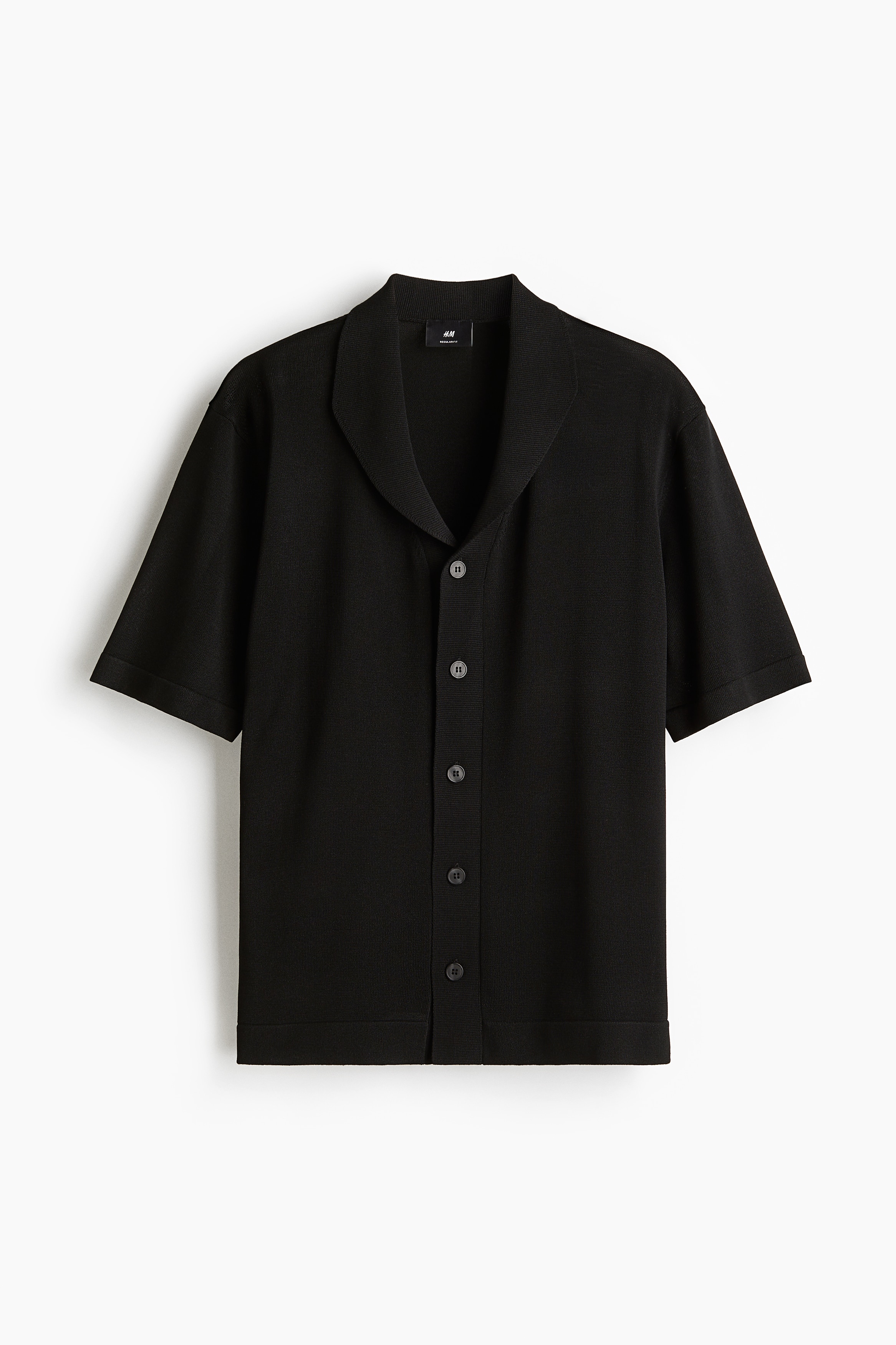 Chemise Regular Fit en maille fine - Noir/Bordeaux