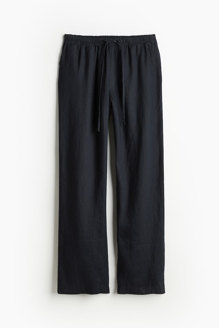 Linen Pants Black Ladies H M US linen-pants-black-ladies-h-m-us