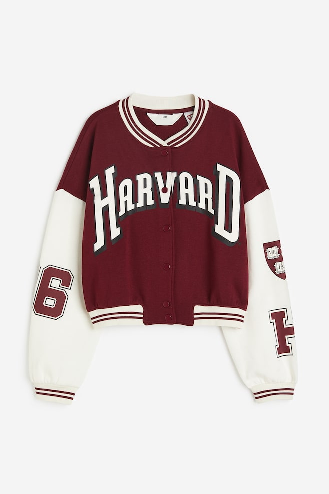 Print-motif baseball jacket - Dark red/Harvard University/Black/Wednesday/Dark grey/SmileyWorld® - 1