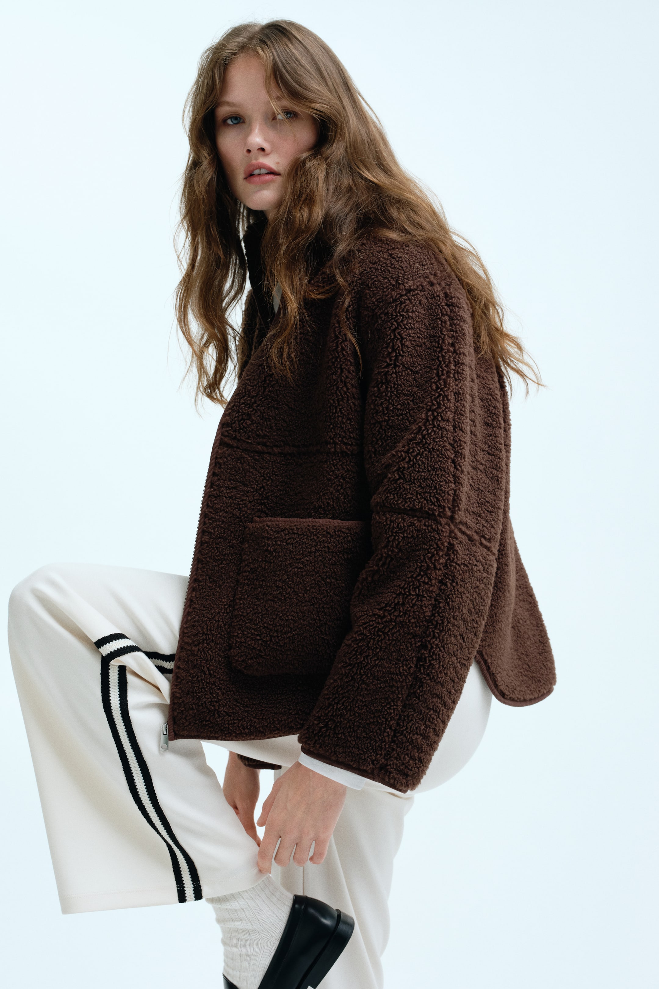 Agrandir l'image: Veste en tissu Teddy bear - Marron foncé - FEMME | H&M BE 3