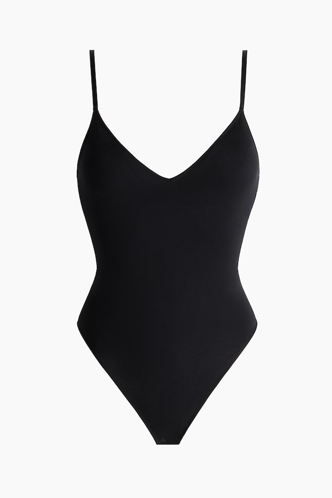 Body tanga con copas acolchadas Seamless - Negro/Azul claro/Azul claro/White - 1