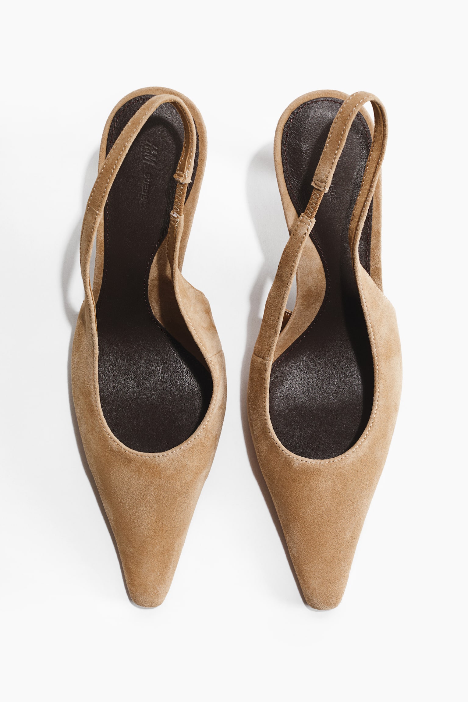 Suede slingback court shoes - Beige - 3
