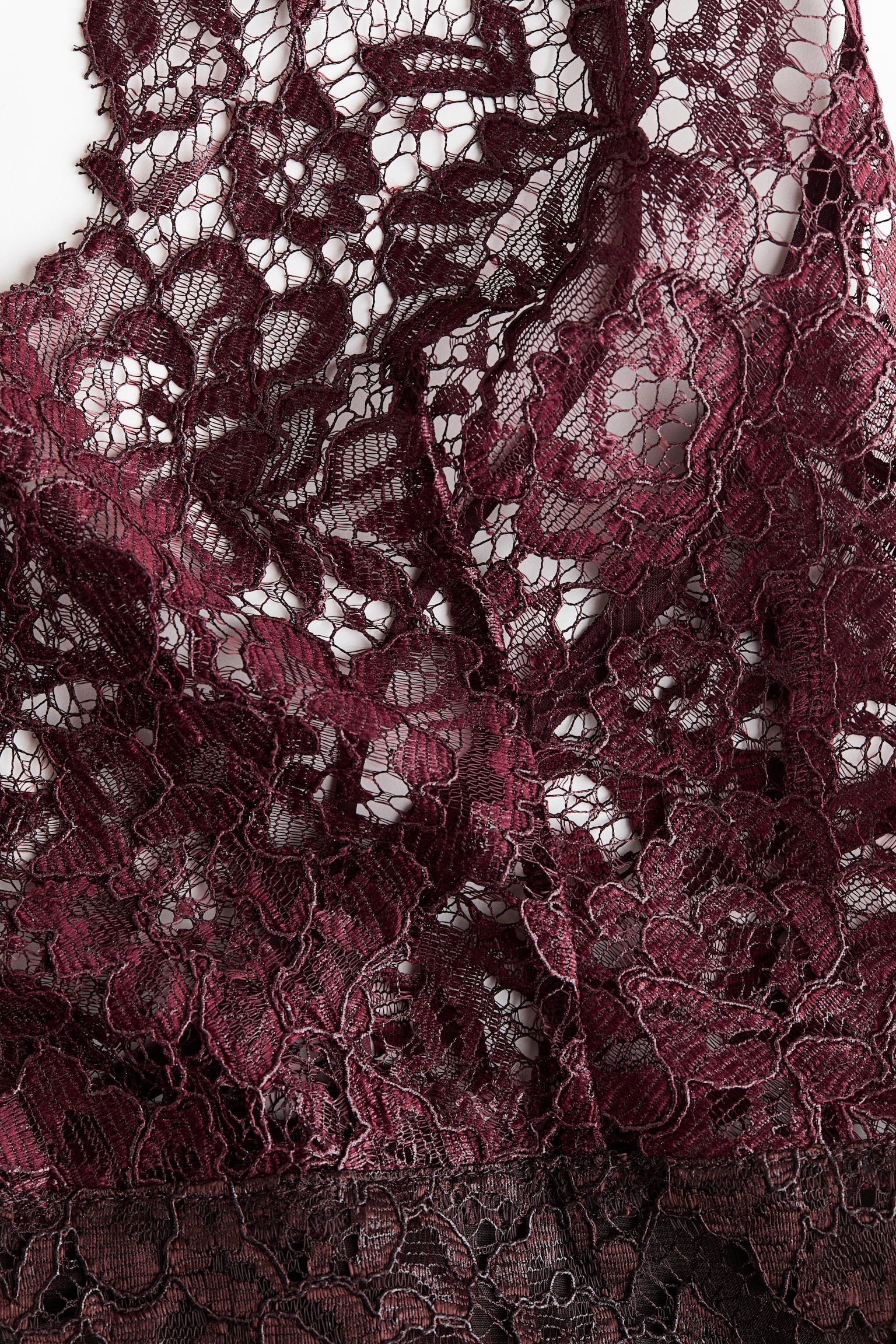 Женское платье H&M Strappy lace, цвет: Бордовый — фото 6