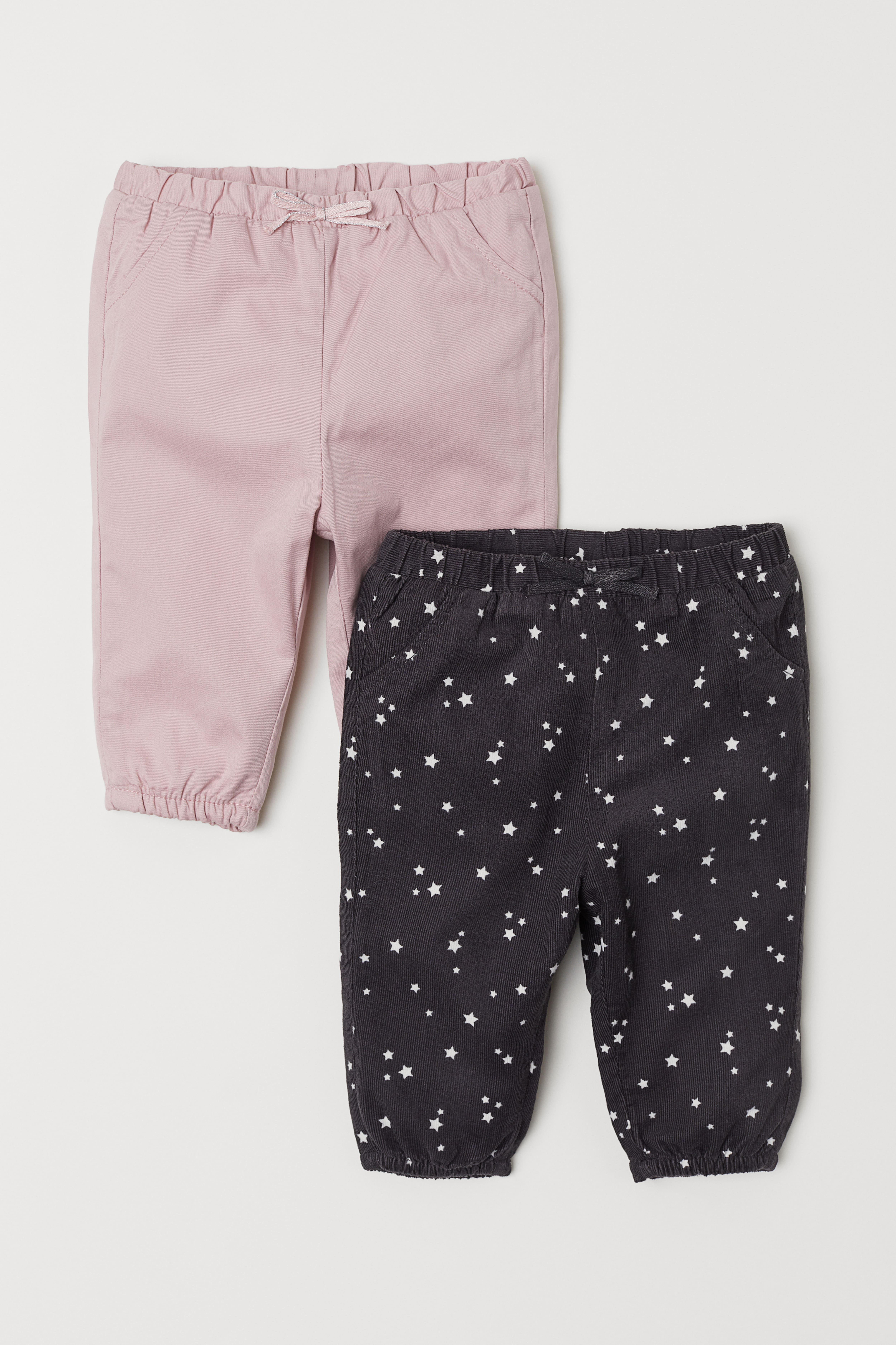 2 pack Lined Pants Gray pink Kids H M US