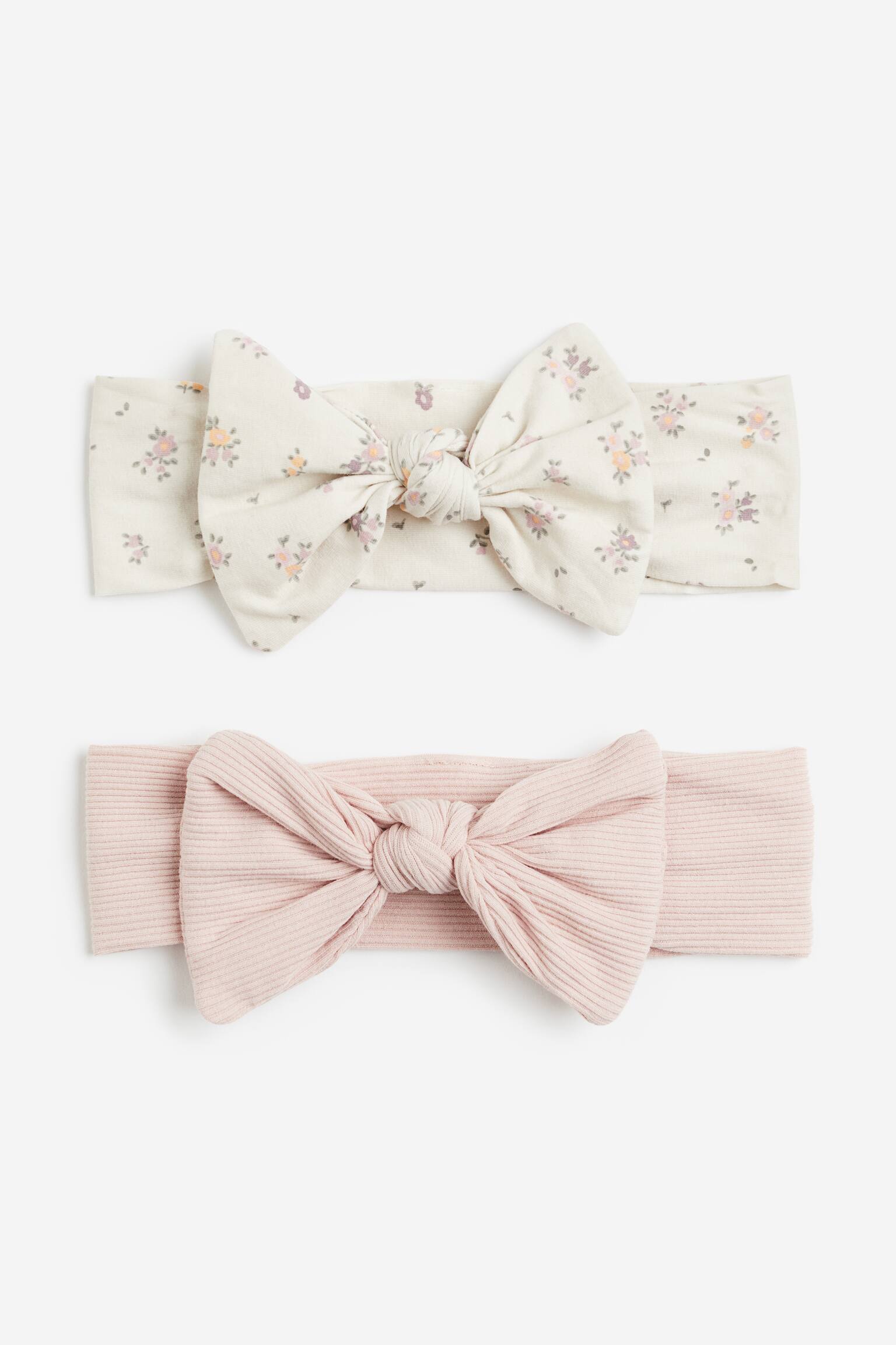 2-pack Bow Detail Headbands - White/Floral/Red/Check/Light pink/Floral/Black/Spot - 1