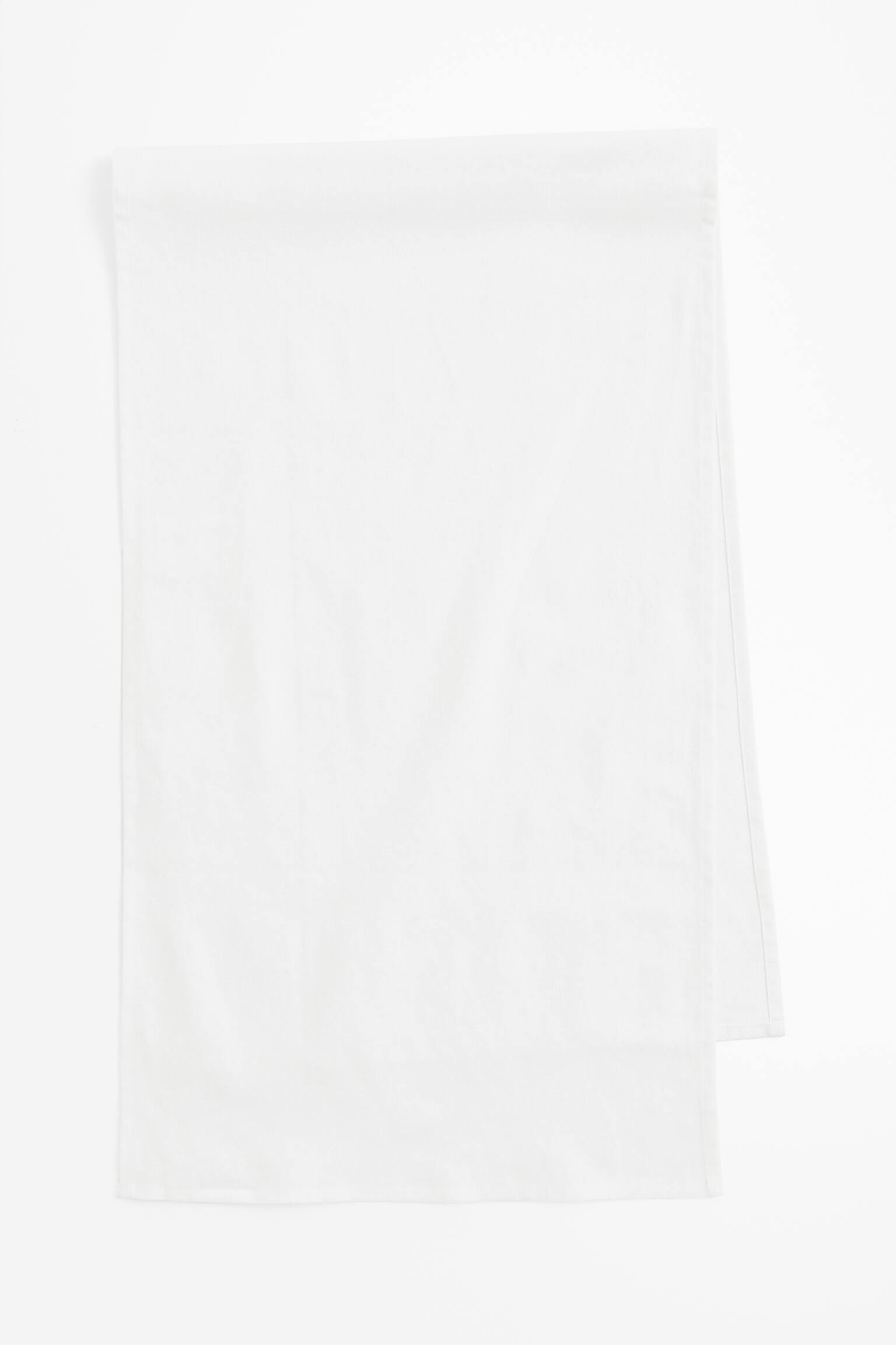 Linen-blend table runner - White/Beige - 1