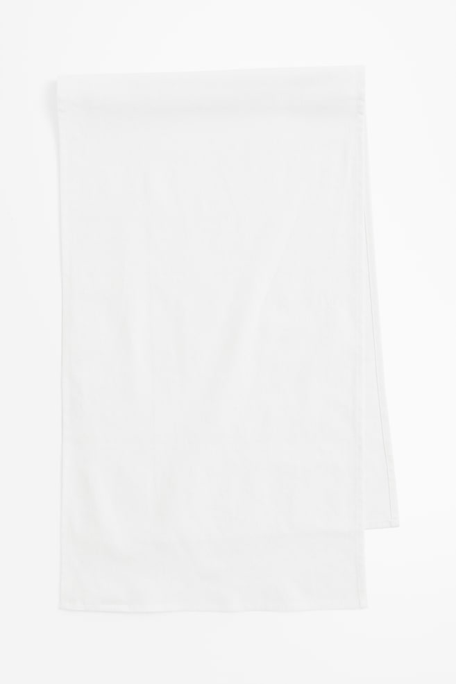 Linen-blend table runner - White/Beige/Grey - 1