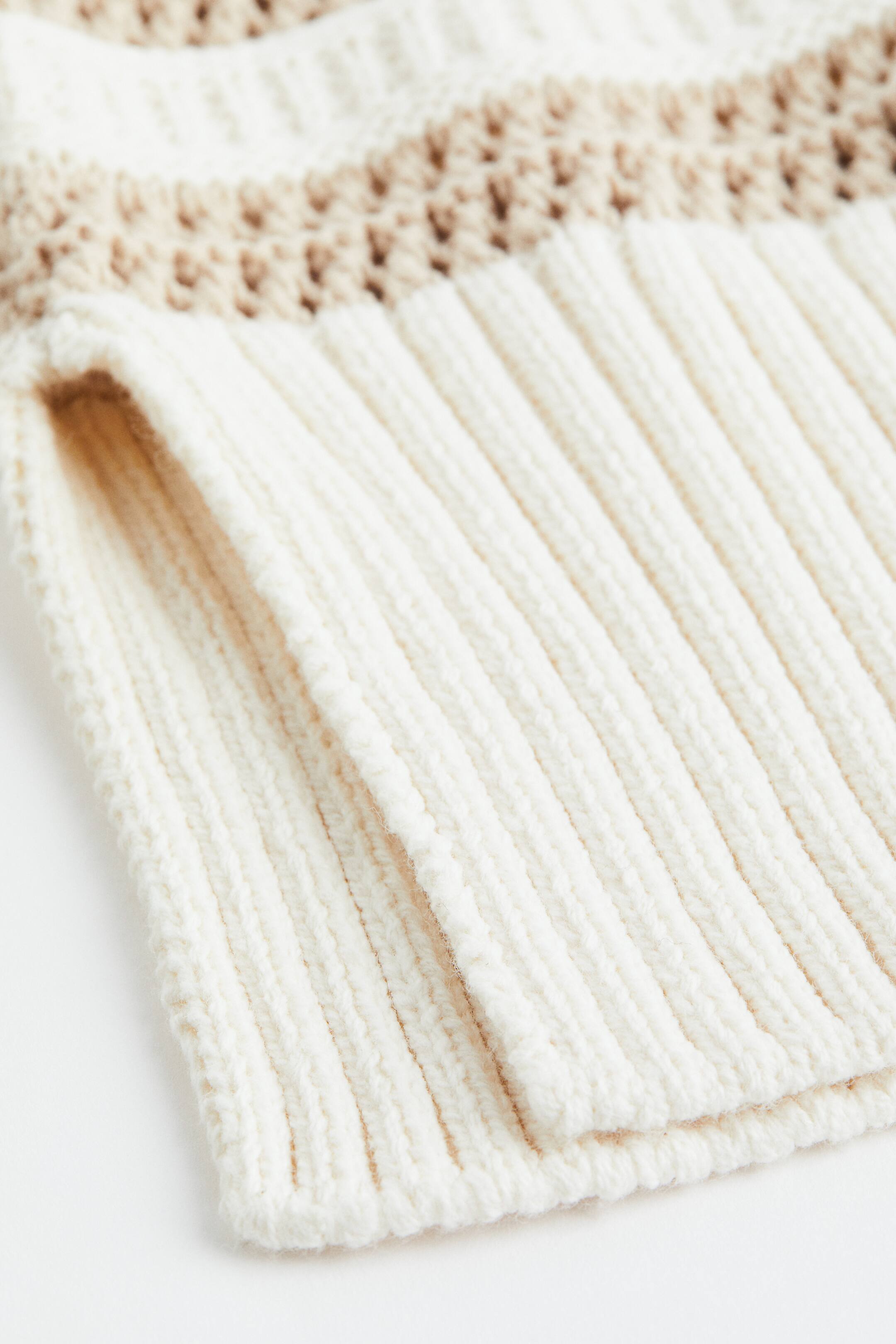 Hole-knit jumper - Beige/Striped - Ladies | H&M GB