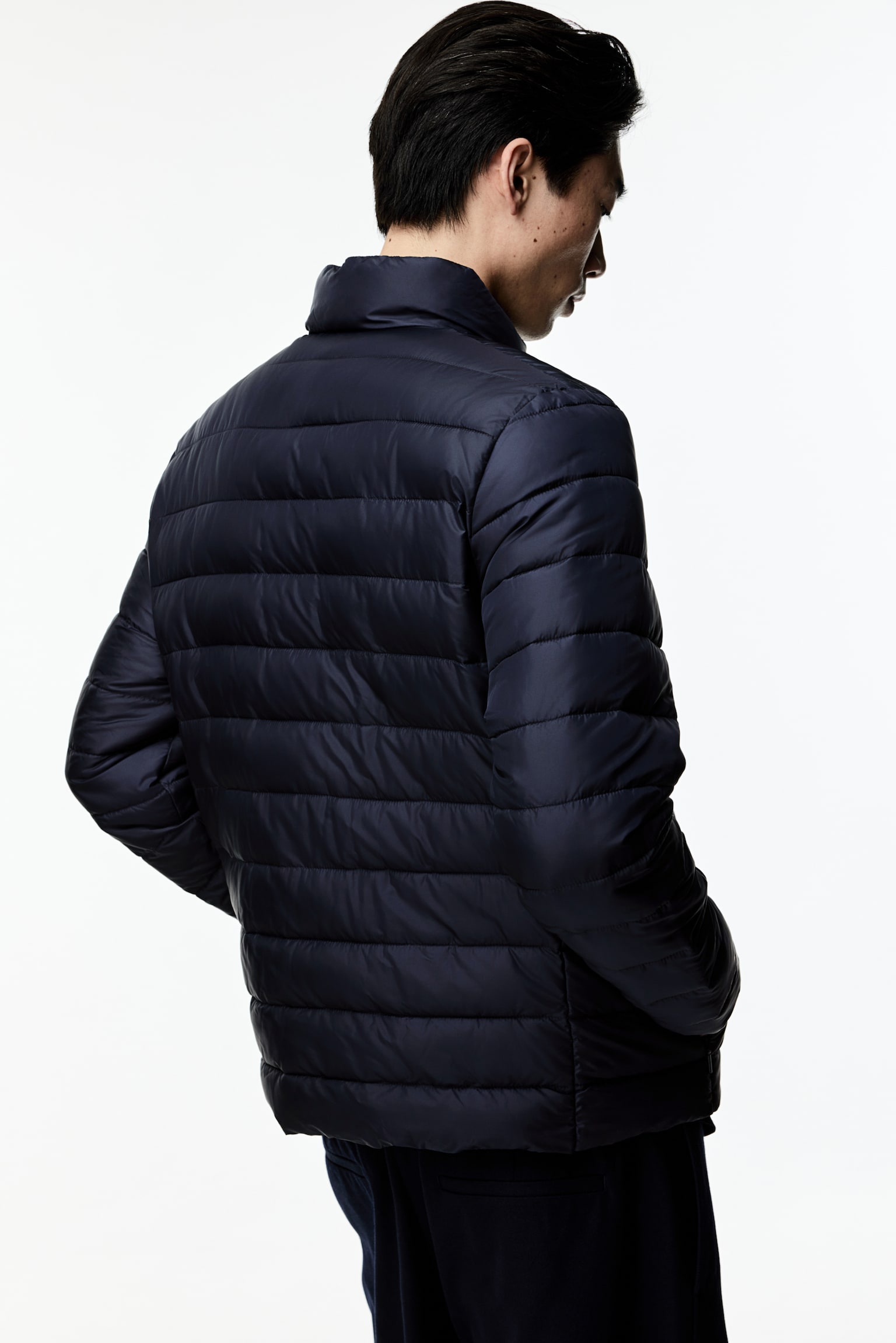 Slim Fit Lightweight puffer jacket - Navy blue/Black - 4