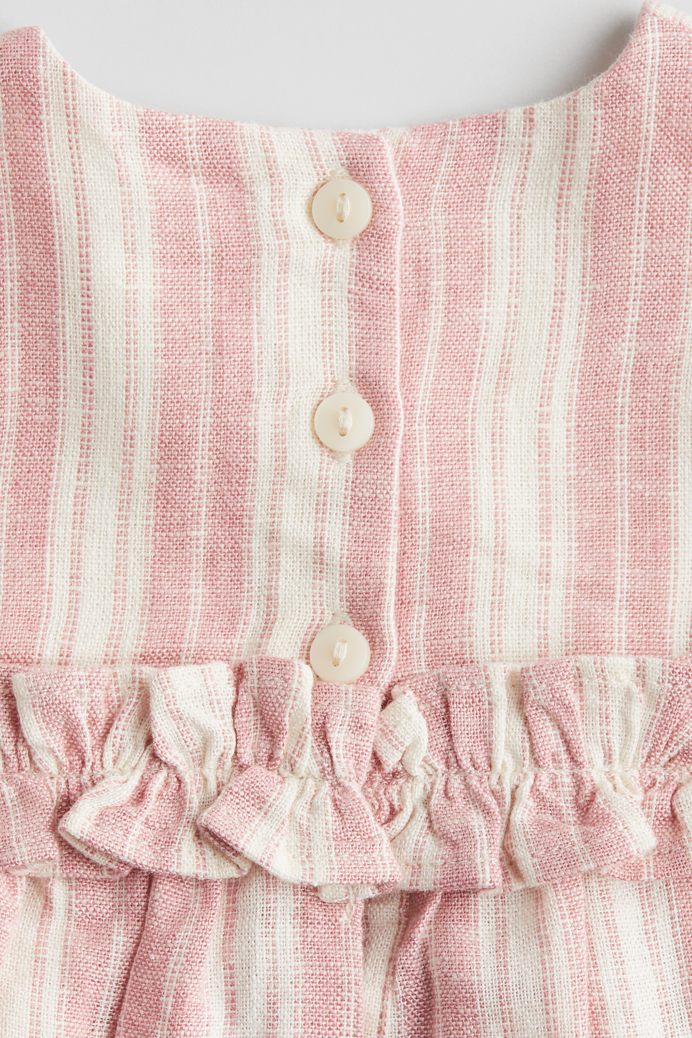 h&m pink striped dress Girls - White/Pink Striped Crochet-Look Strappy Dress - Size: 8-9Y
