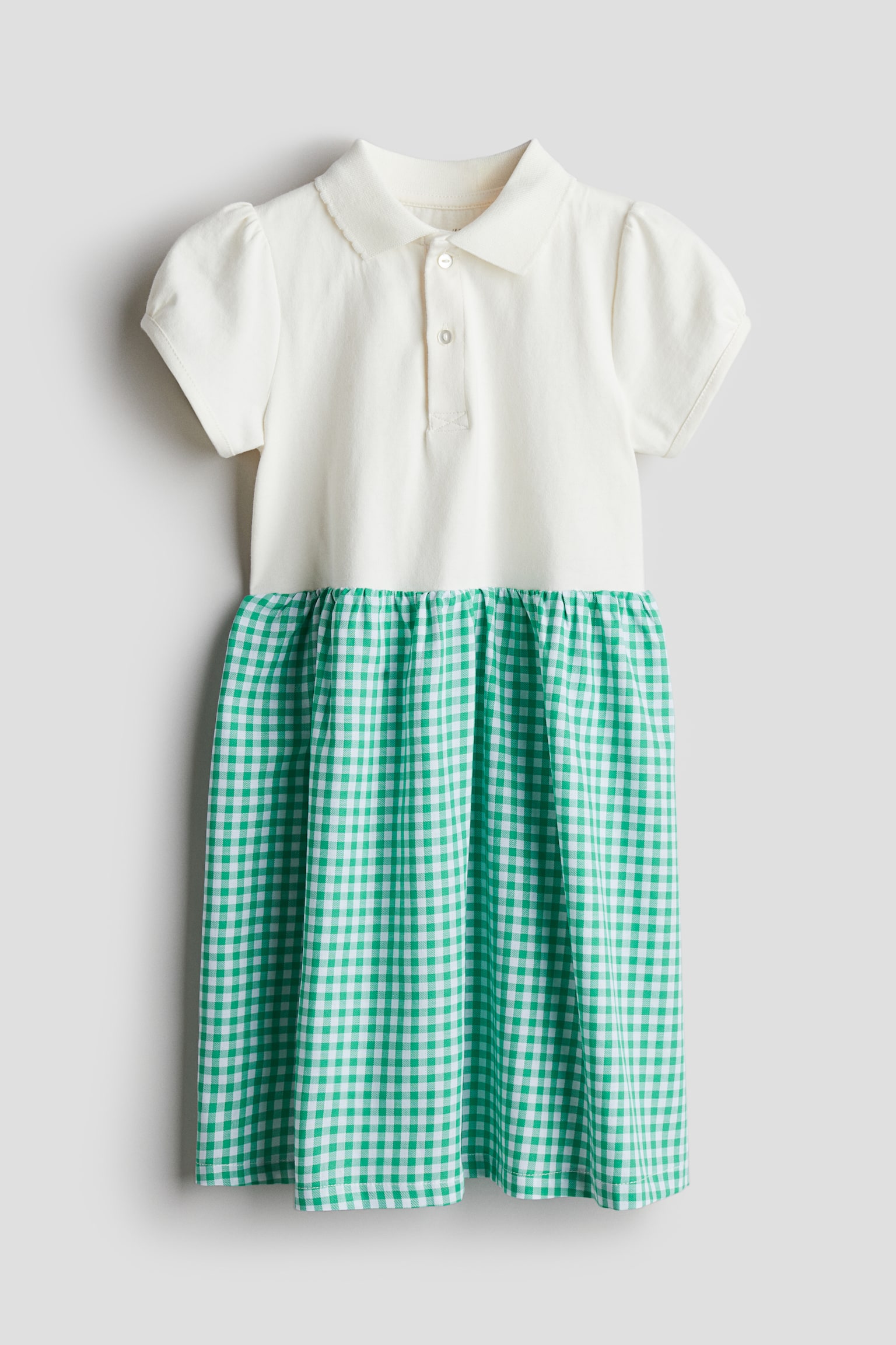 Cotton school dress - White/Green checked/White/Blue checked/White/Red checked - 2