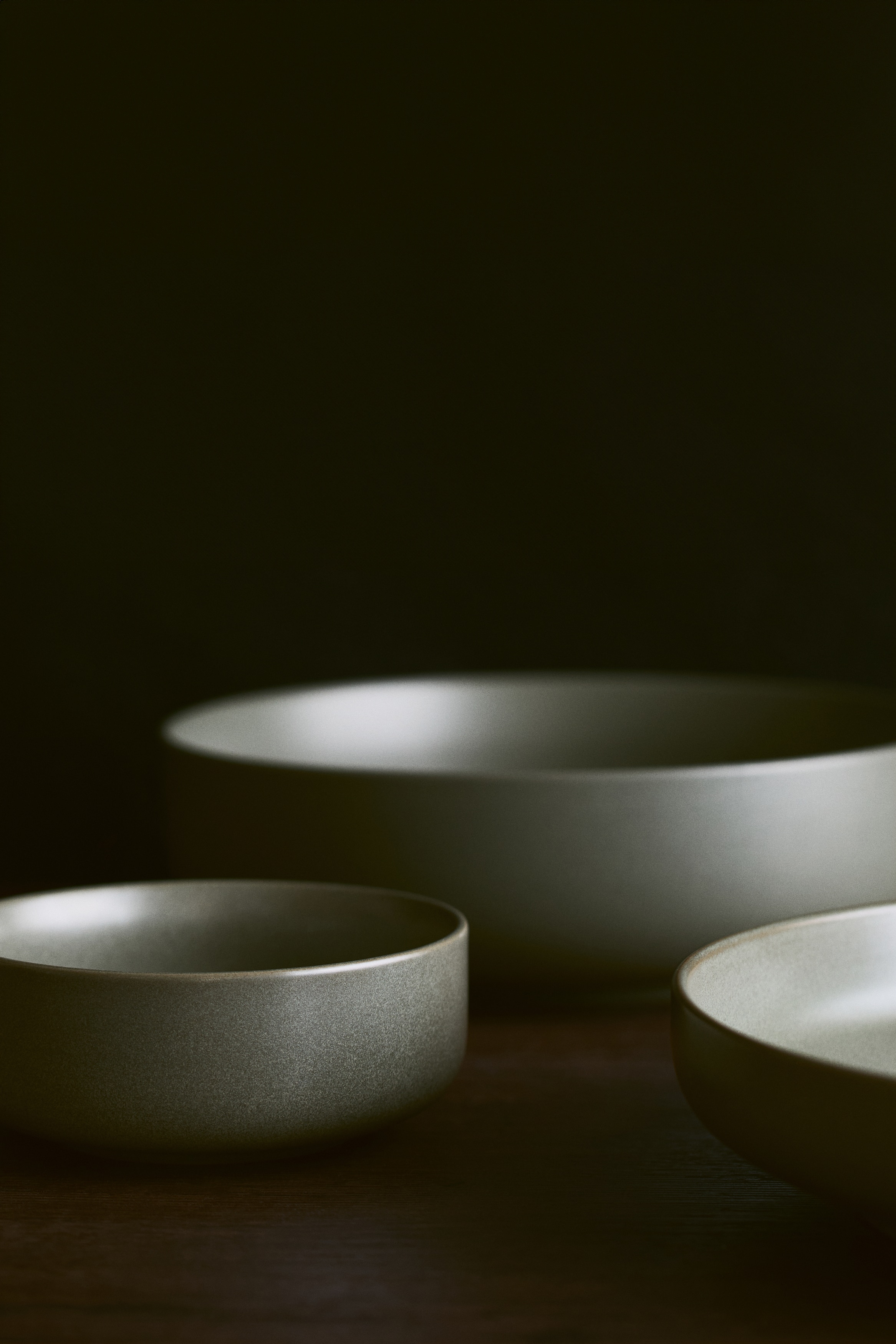 Ciotola vetrificate 2 pezzi - Verde polvere/Beige chiaro/Beige/Nero