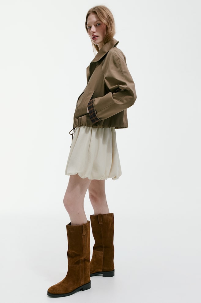 Knee-High Split Suede Boots - Light brown - 5