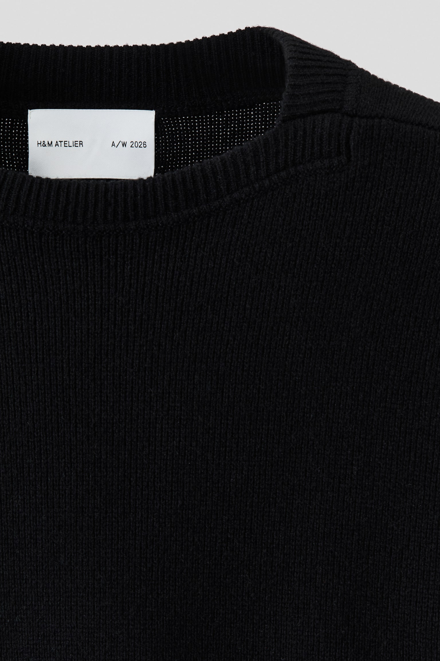 Мужской свитер H&M Loose-Fit Rib-Knit Cashmere, цвет: Чёрный — фото 6