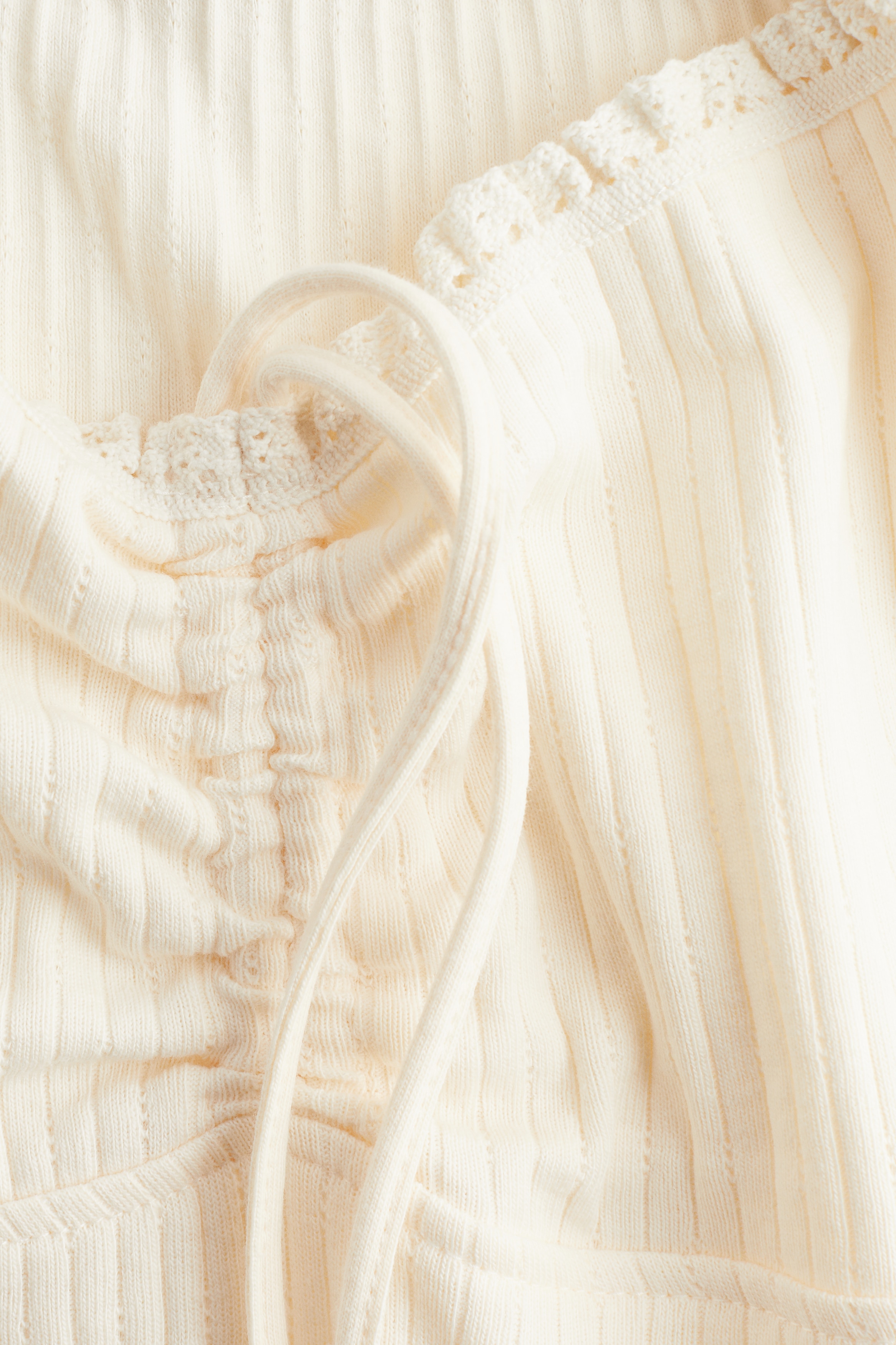 Women's Cream Lace-Trimmed Dress with Flared Skirt | H&M US Women's Cream Lace-Trimmed Dress with Flared Skirt | H&M US