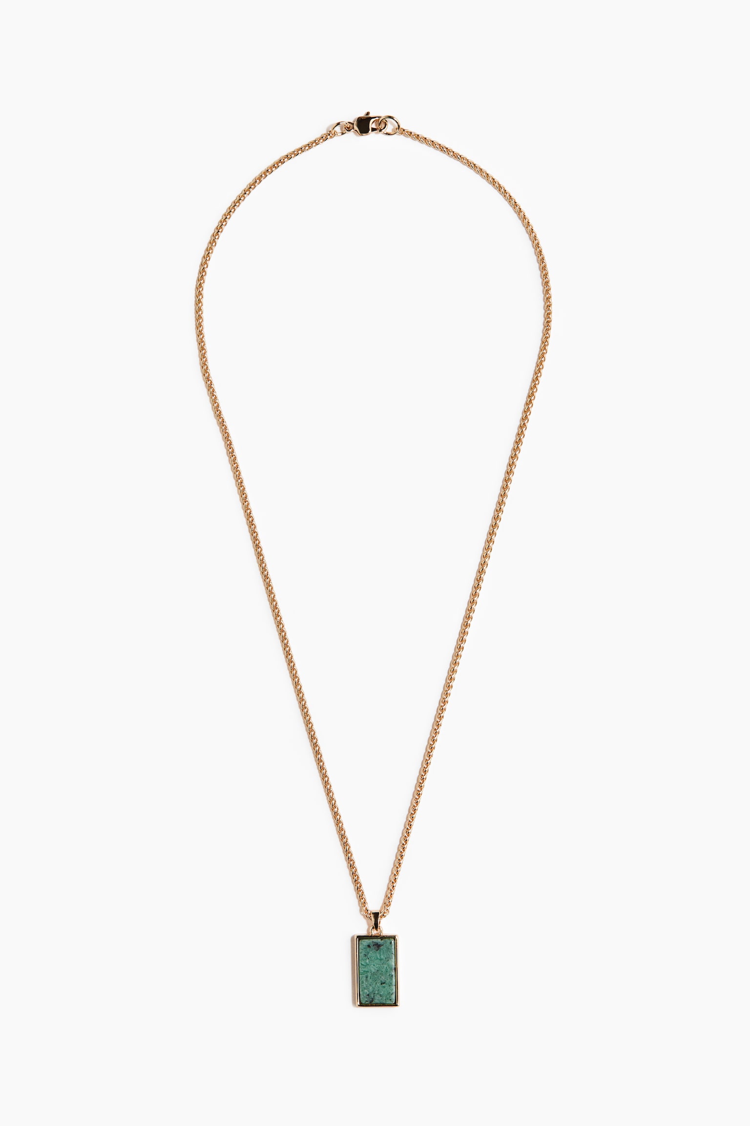 Pendant necklace - Gold-coloured/Green/Silver-coloured/Green