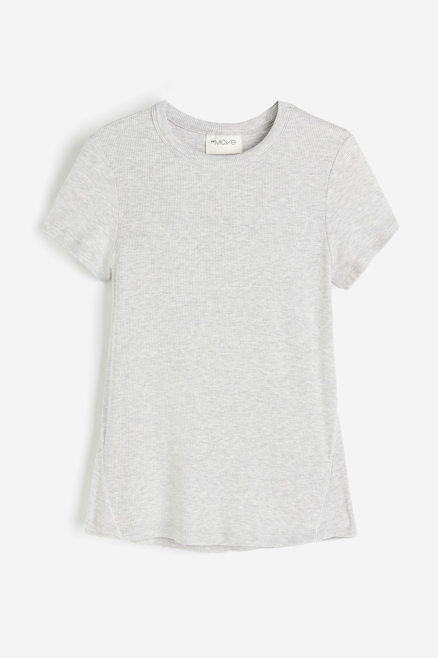 Activewear Top In DryMove™ - Light grey marle/Black - 2