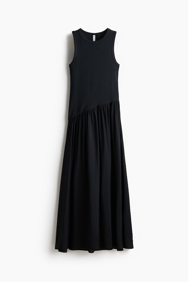 Robe avec jupe évasée - Noir/Bleu vif/Vert kaki - 1