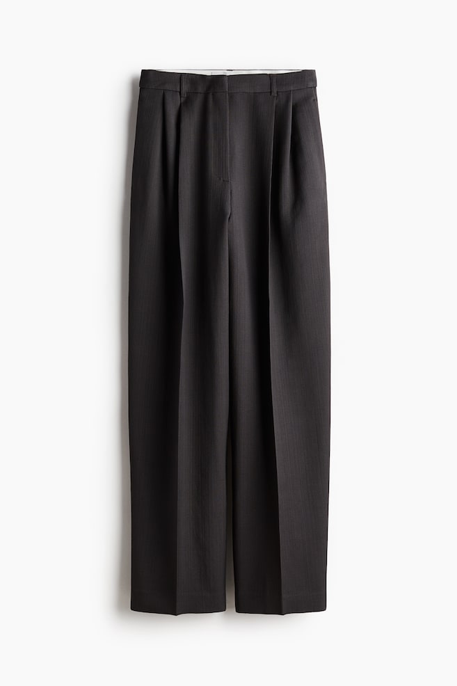 Tailored wool-blend trousers - Dark grey - 1