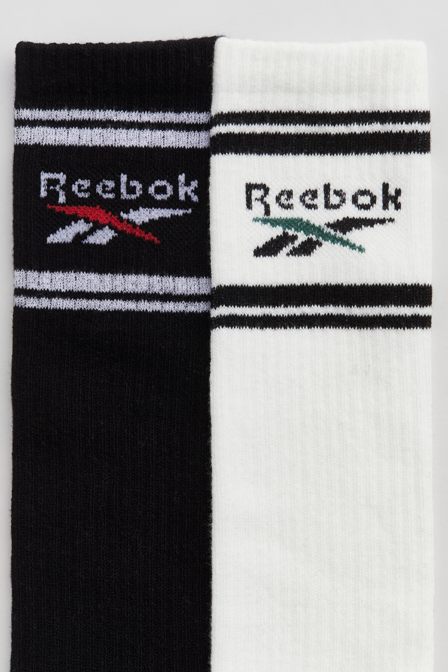 2-pack motif-detail knee socks - White/Reebok - 3