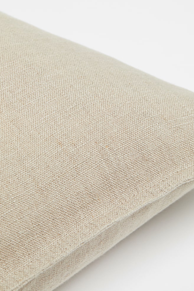 Linen cushion cover - Light beige/White - 2