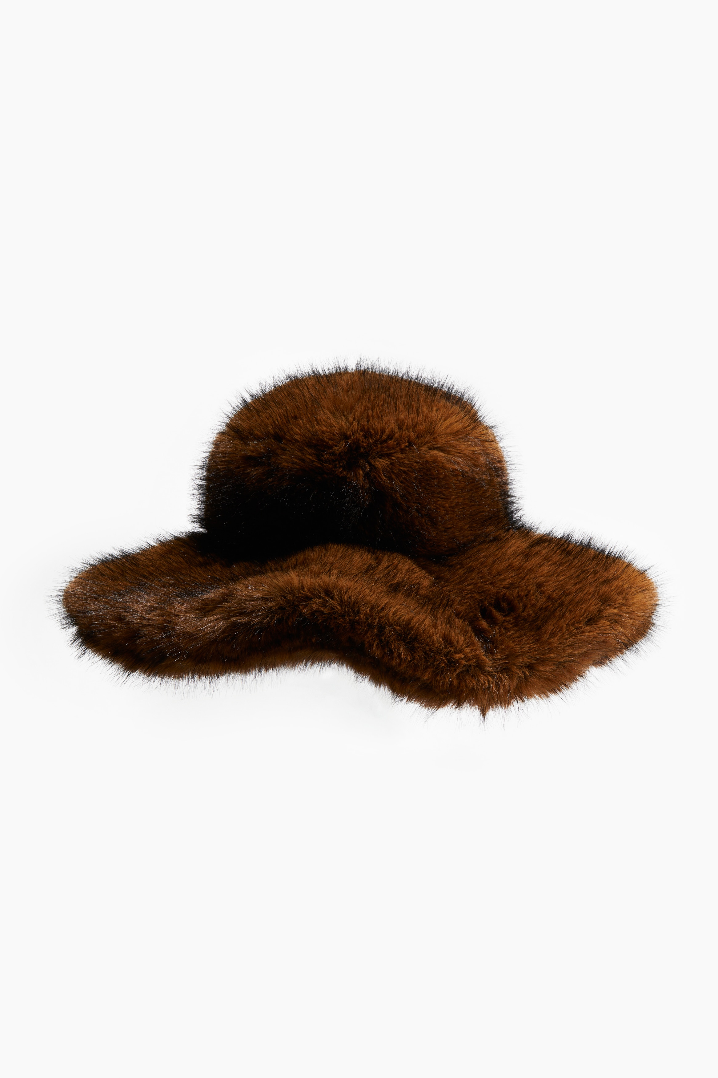 Fluffy hat - Brown/Dark brown