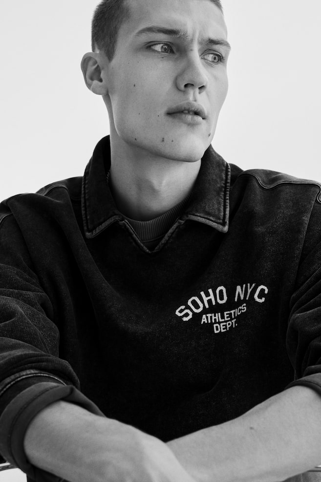 Oversized Rugby Sweatshirt - Washed black/Soho NYC/Light blue/Soho NYC - 6