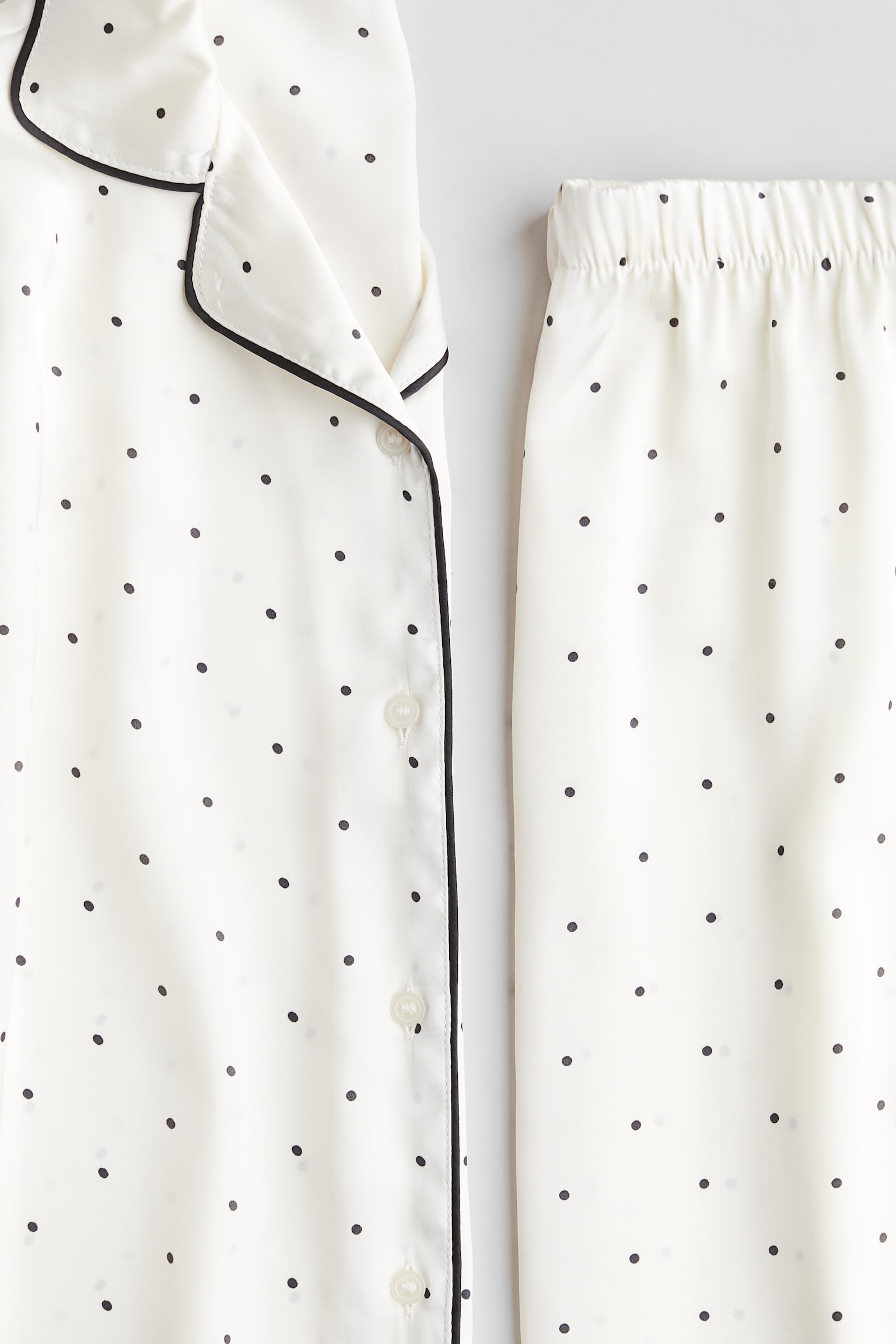 Satin pyjamas - White/Dots/Light pink/J'ai un bon coeur - 2