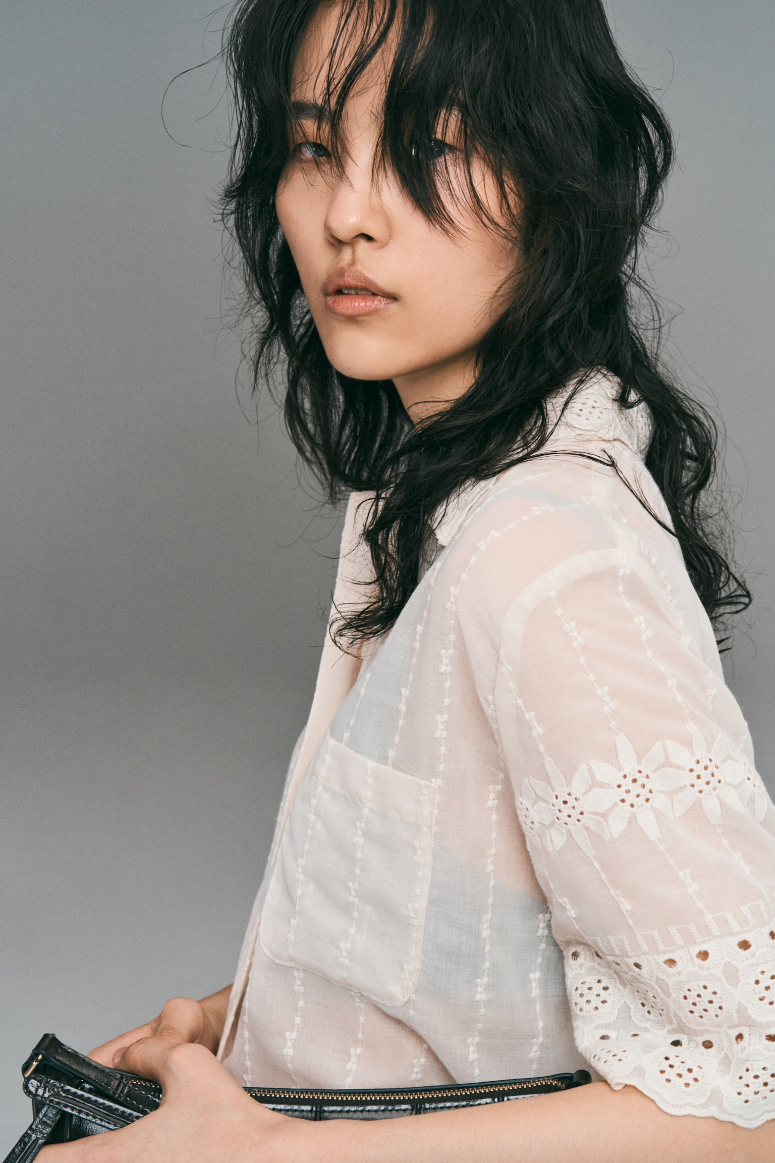 Embroidered shirt - Cream - 3