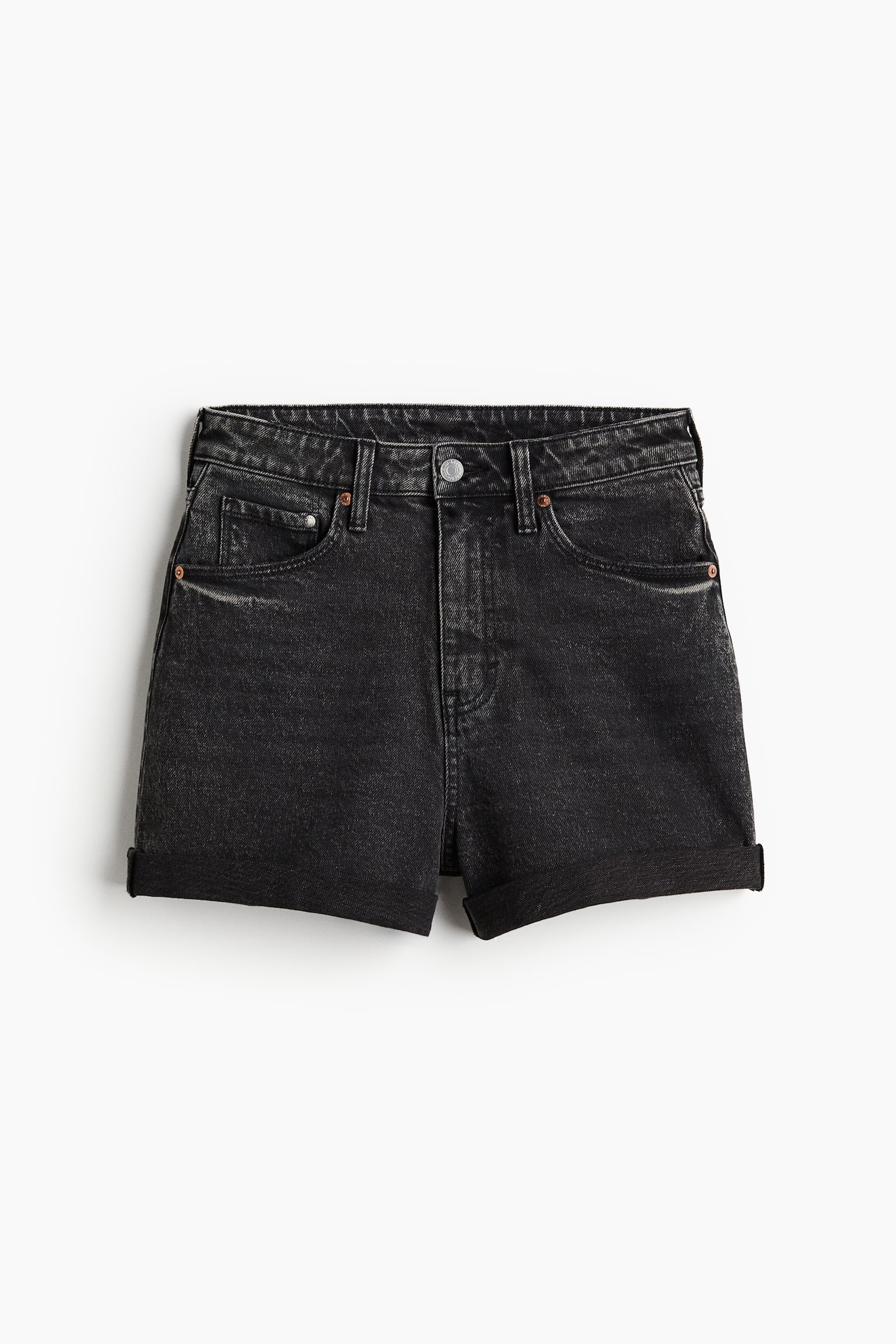 Mom Ultra High Denim shorts - Black/Black/Light denim blue - 2