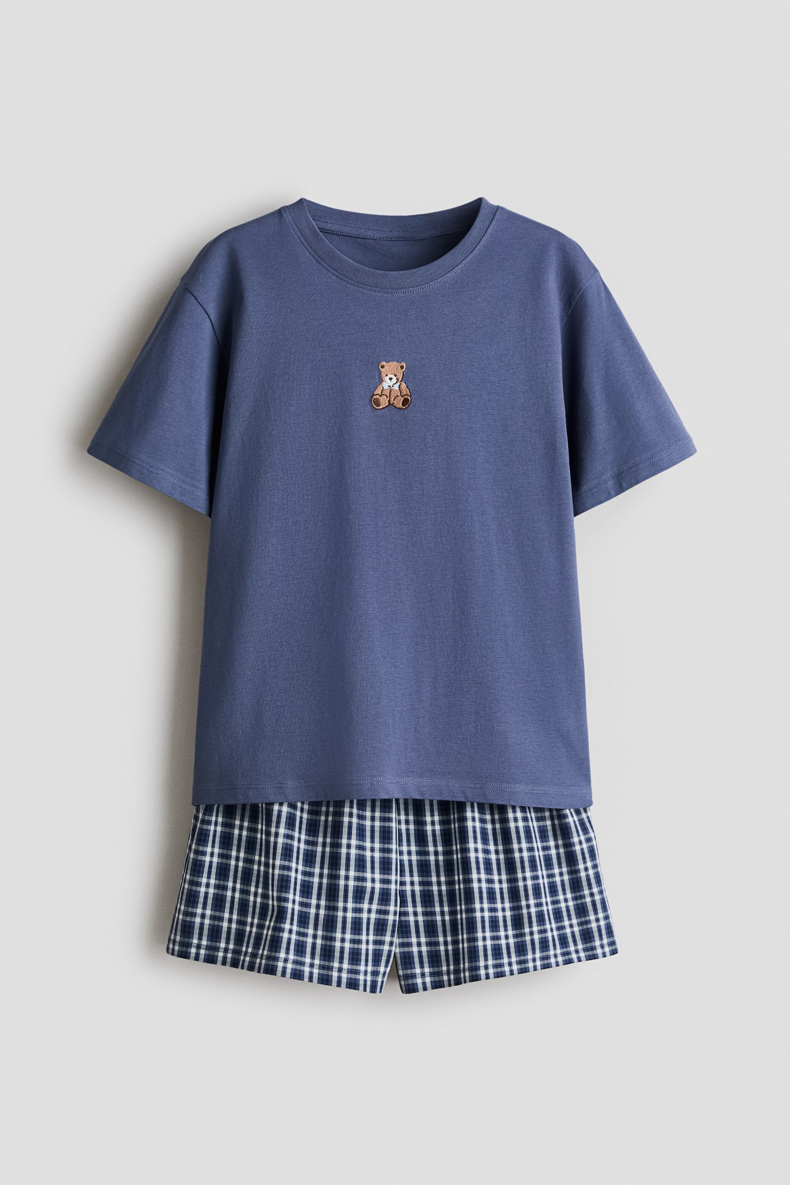 Pijama de algodón con diseño estampado - Azul/Oso de peluche/Blanco/Let's Chill