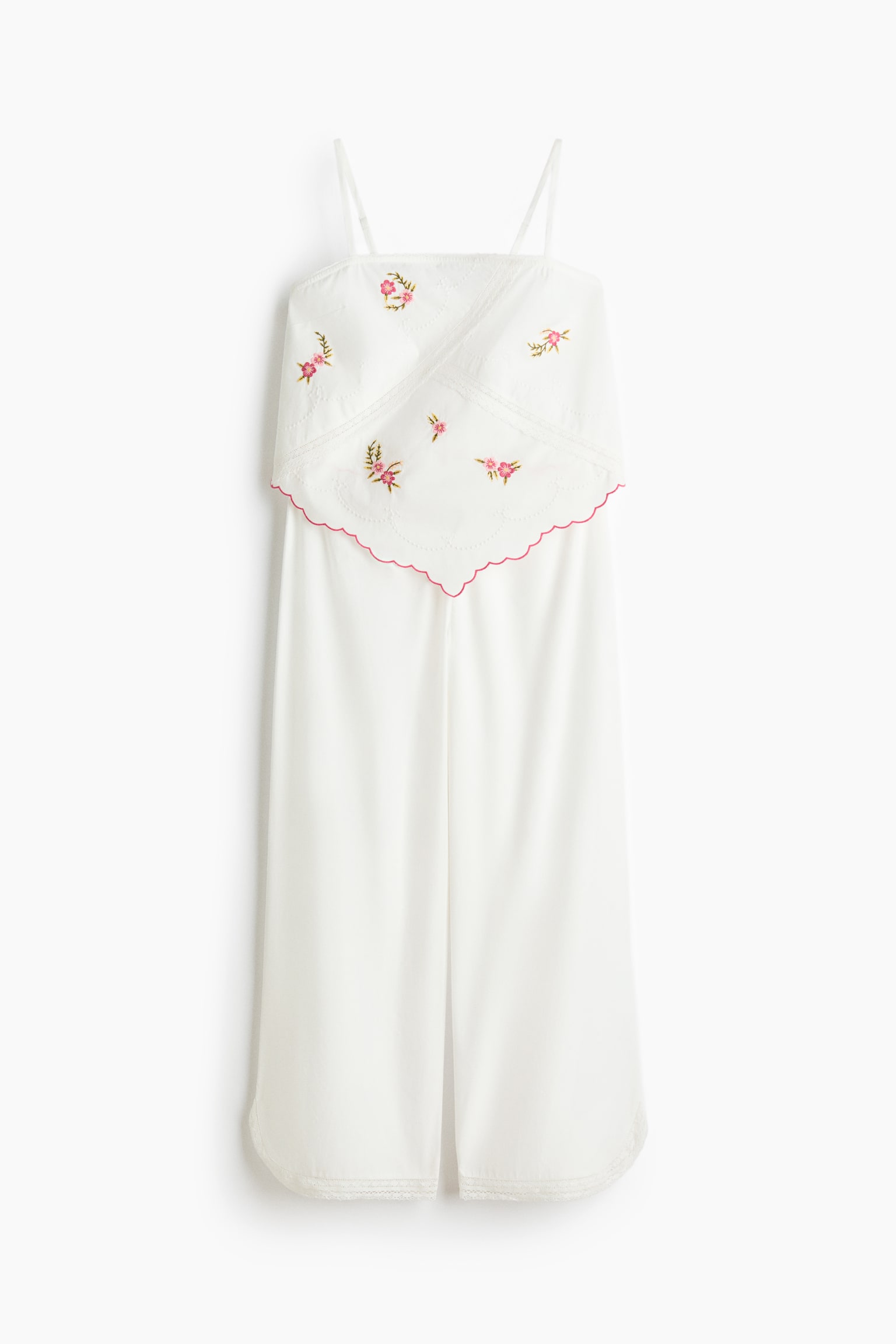 Embroidered cotton pyjamas - White - 2