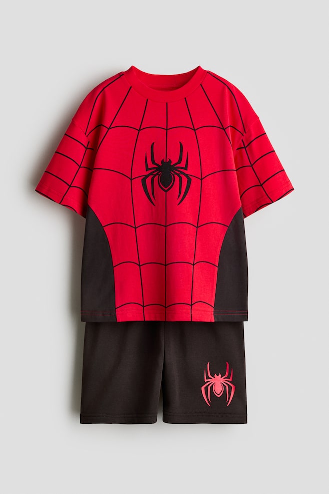 2-piece printed set - Red/Spider-Man/Dusty green/Minecraft/Light grey marl/Marvel comics/Ivory/Sonic the Hedgehog - 1