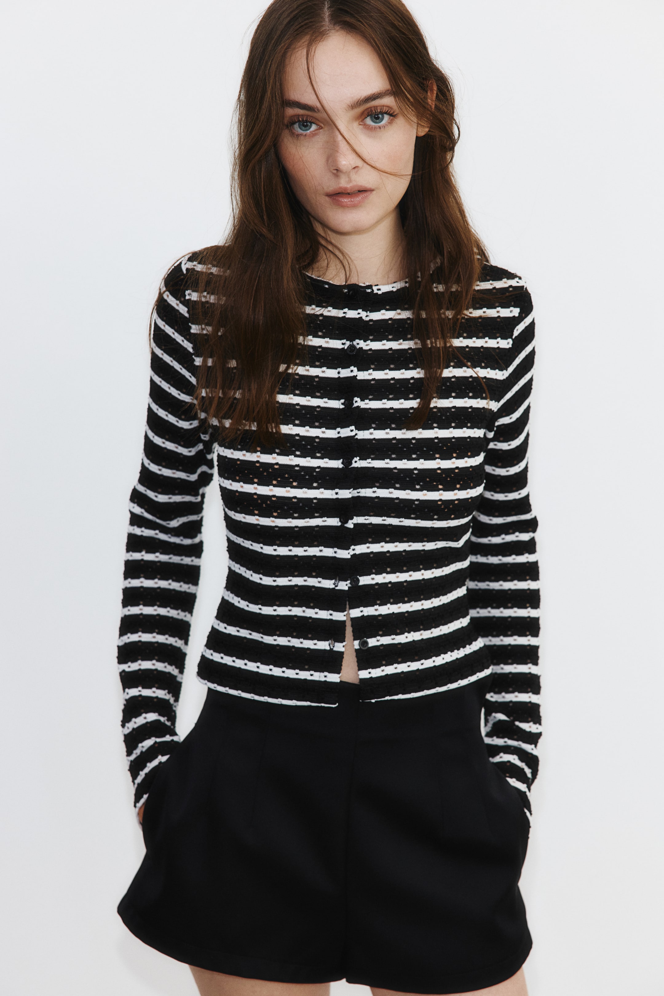 Pointelle Jersey Cardigan