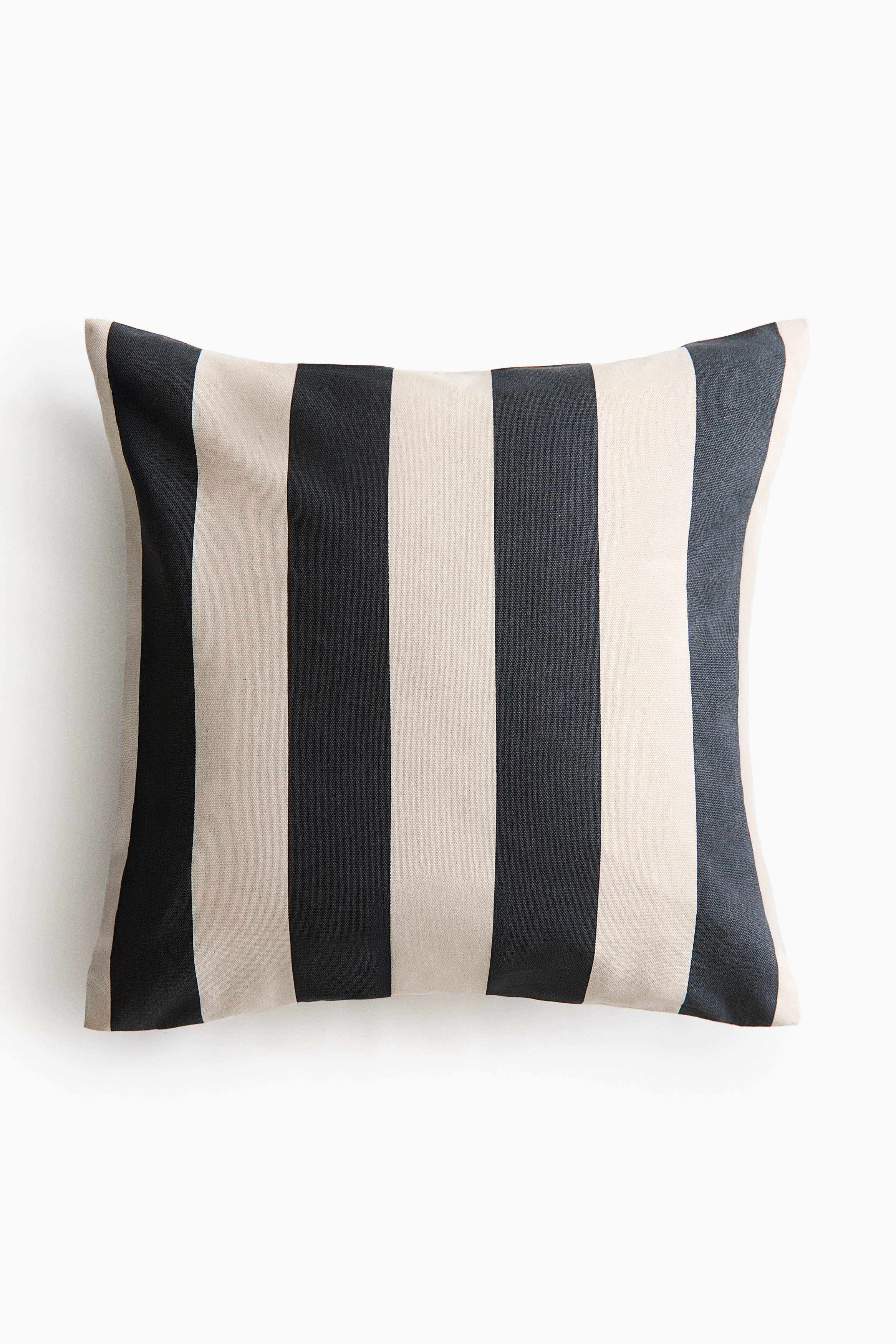 Funda de cojín en lona de algodón - Gris oscuro/Rayado/Azul intenso/Rayado