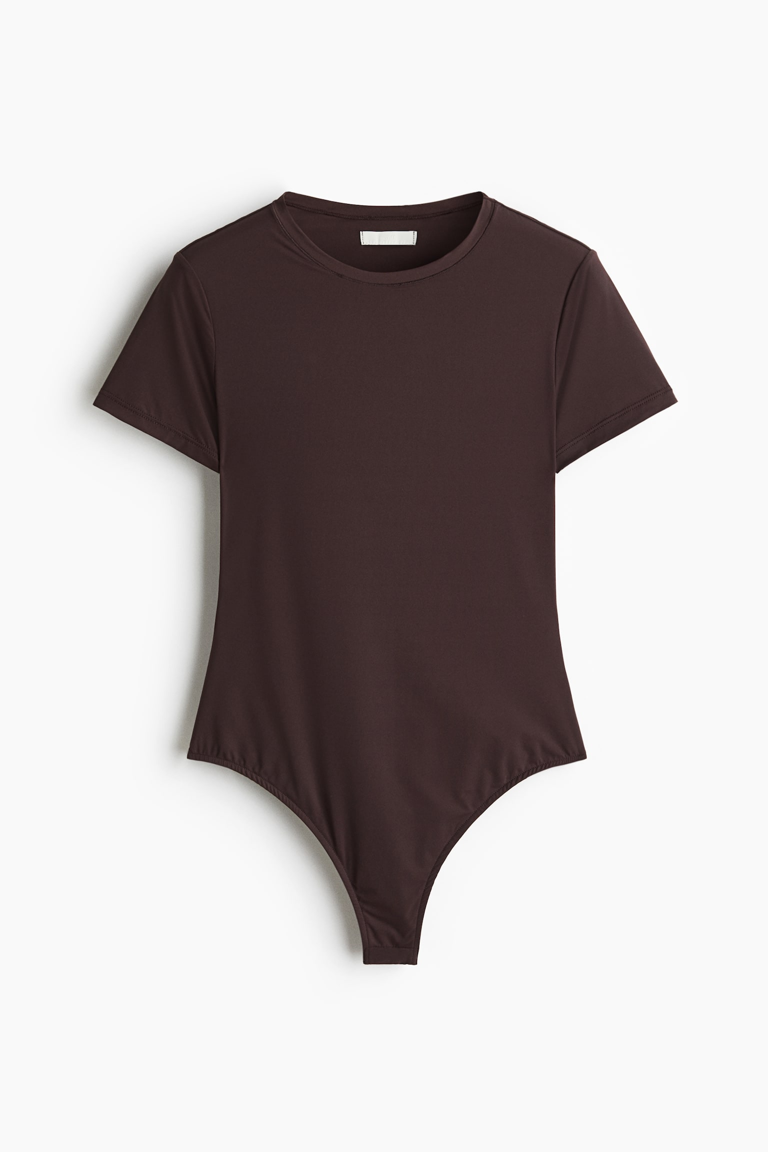 Боди Short-Sleeved, микрофибра — H&M, цвет: Тёмный коричневый — фото 1