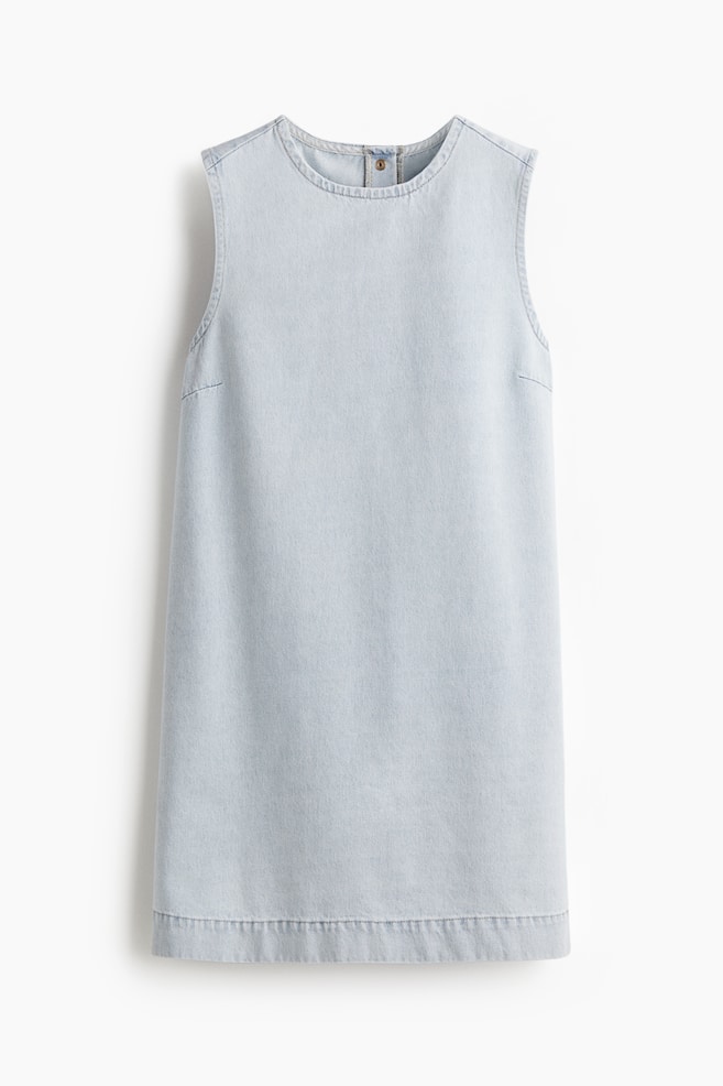 Vestido denim recto - Azul denim pálido - 1