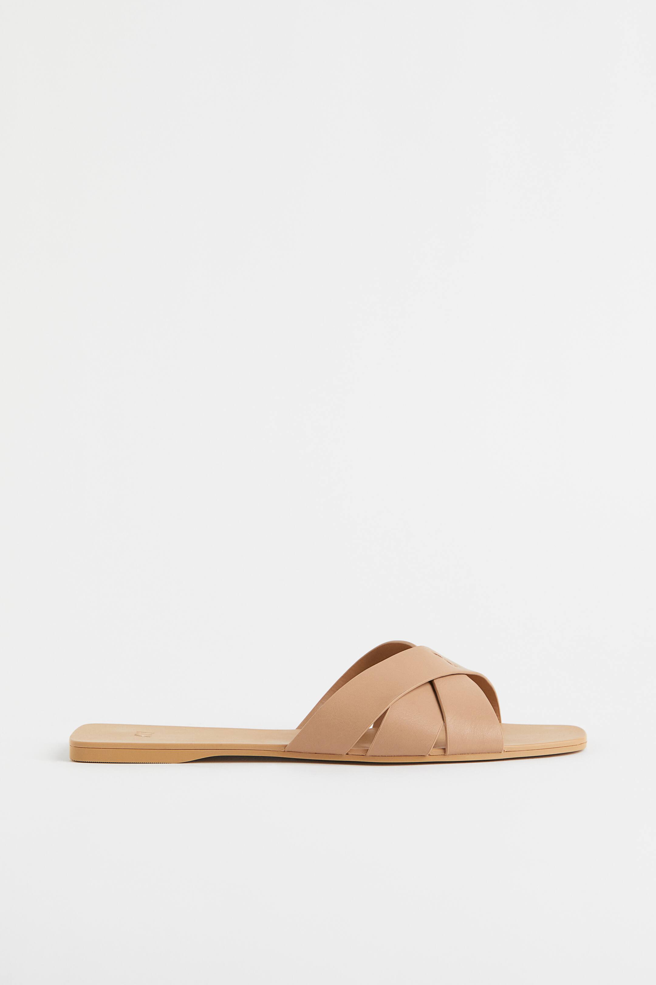 Slides - Low heel - Beige - Ladies | H&M US