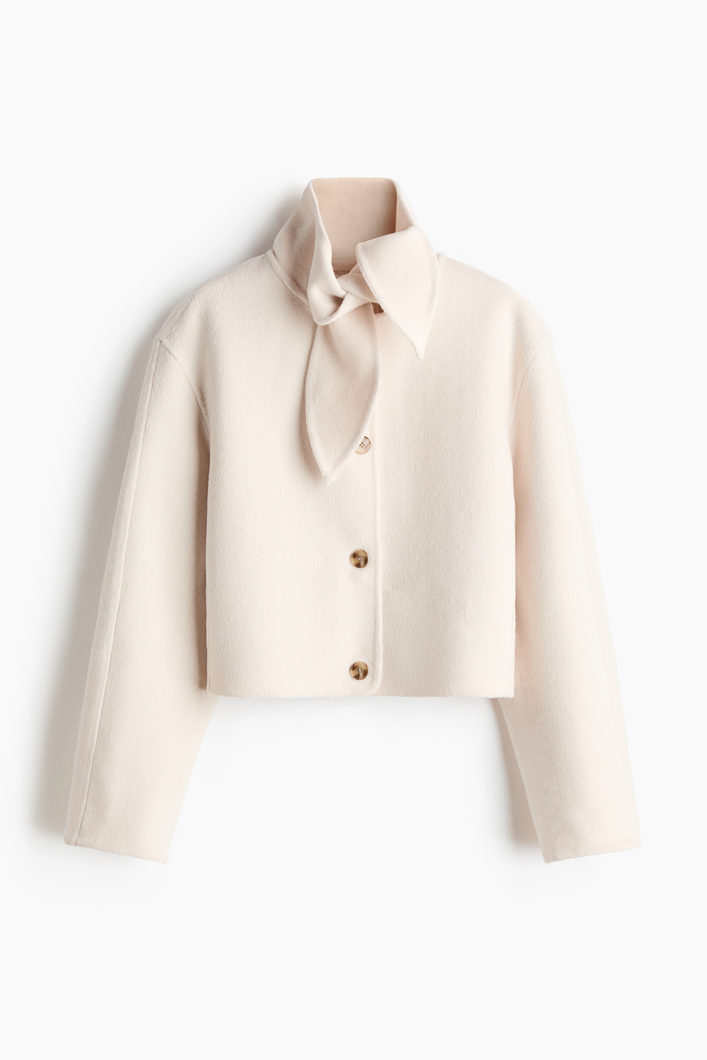 Handmade wool-blend jacket - Cream