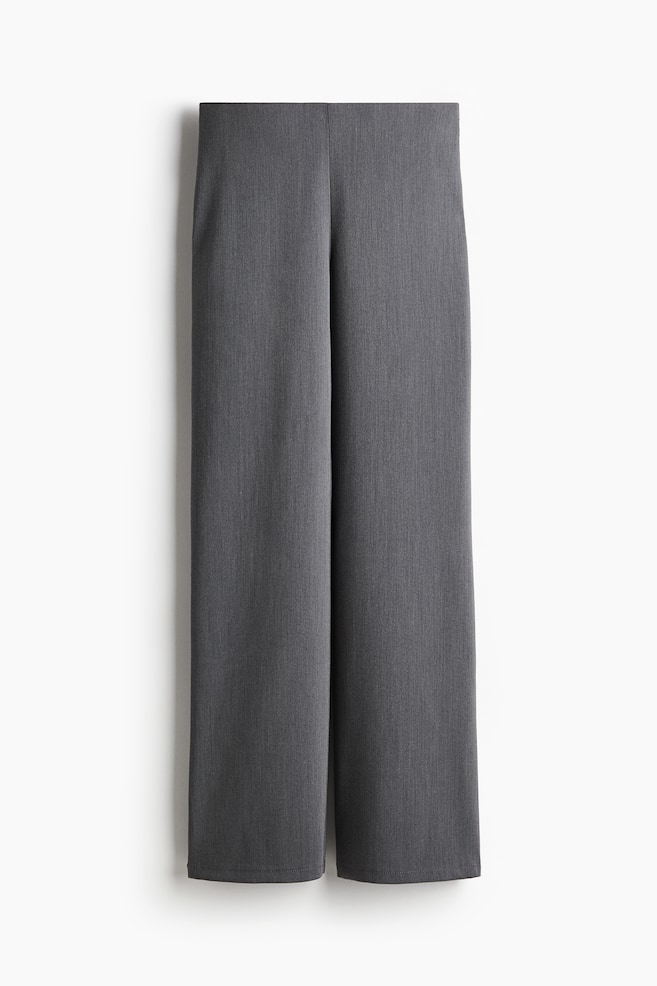 Wide twill trousers - Dark grey marl - 1