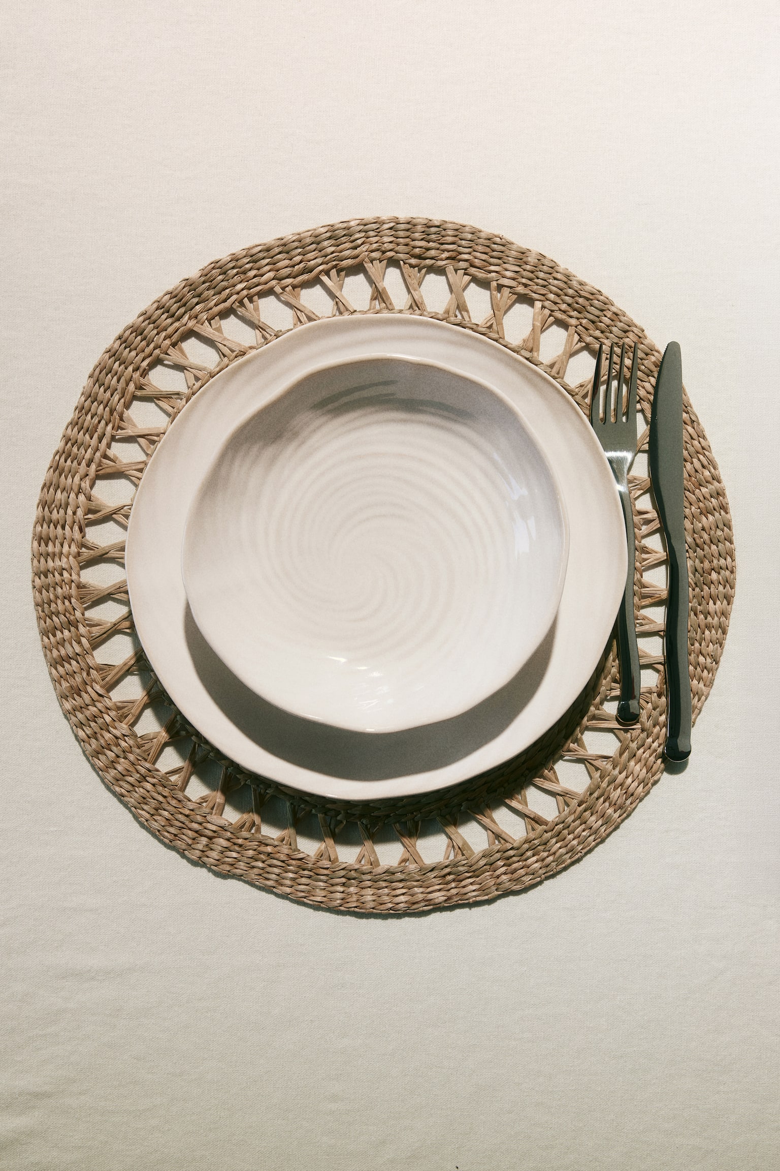 4-pack straw place mats - בז' - 1