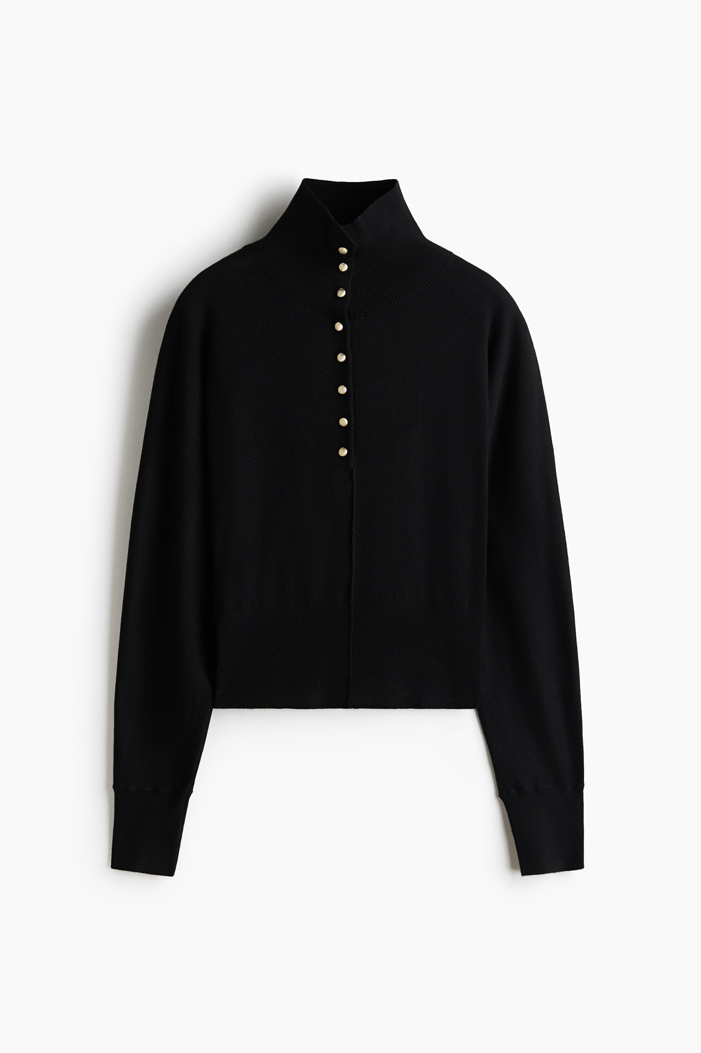 Pull en maille fine avec col cheminée - Noir/Vert kaki foncé/Jaune clair