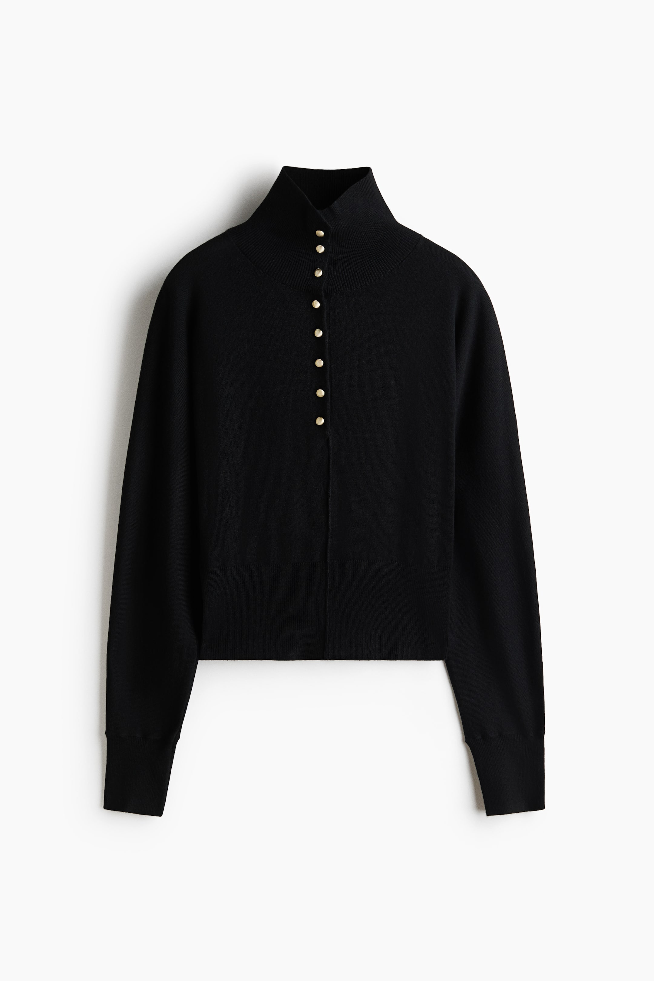 Fine-Knit Mock Turtleneck Sweater