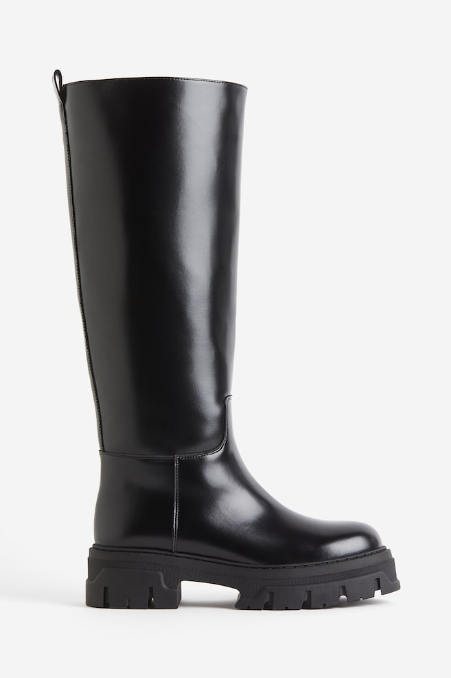 Knee-high boots - Black/Black/Light beige/Beige/dc - 1