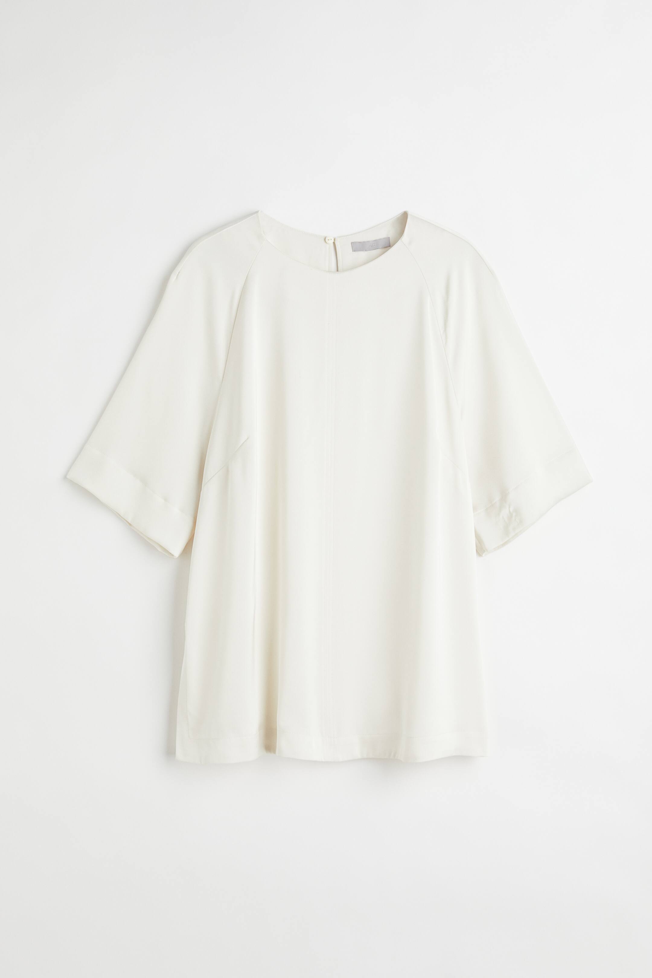 Xem ảnh lớn hơn: Áo kiểu satin - Màu trắng - Ladies | H&M VN 1