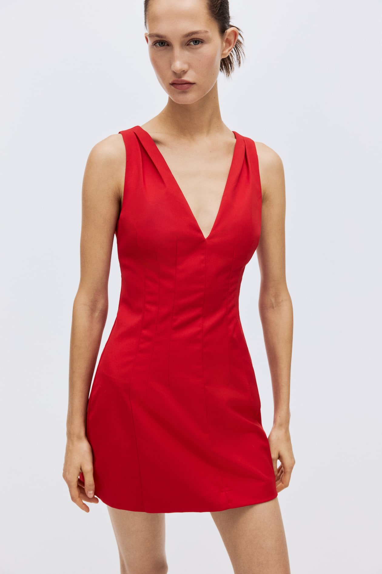 h&m dress red Women's Dark Long Fitted and shaping darts at the waist for a figure This Is H&M's Most Expensive-Looking