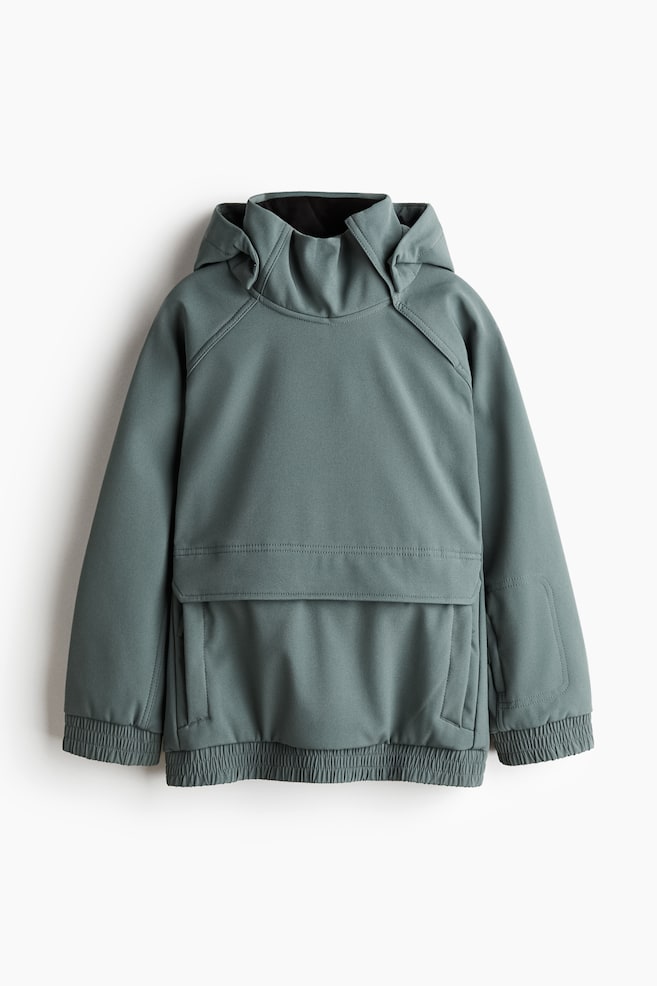 Softshell popover jacket - Dusty green/Black - 1